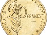 a close up of a coin with the number twenty on it