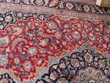 a large oriental rug on the floor in a room