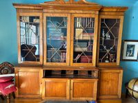 Bibliothèque formant secrétaire à 4 portes vitrées partie ha…