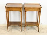 pair of antique oak side tables with turned legs
