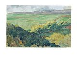 an image of a painting of a view of a green field