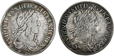 une pièce d'argent portant une tête de femme