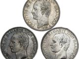 trois types différents de pièces d'argent sur lesquelles figure le visage d'un homme