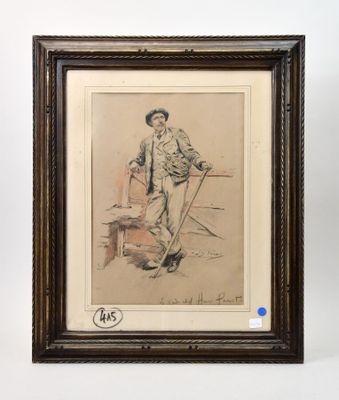 an image of a drawing of a man with a cane