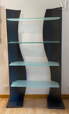 YAMAKADO Etagère en métal gris asymétrique et quatre étagère…