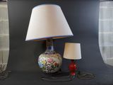 a lamp that is sitting on a table next to a lamp