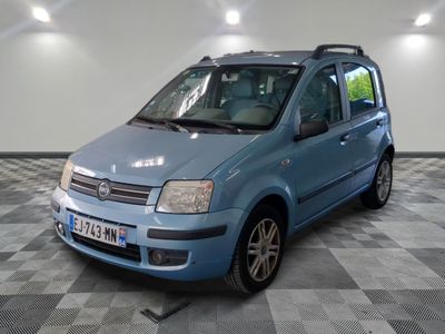 a picture of a small blue car parked in a garage