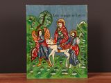an image of a painting of a group of people riding on a horse