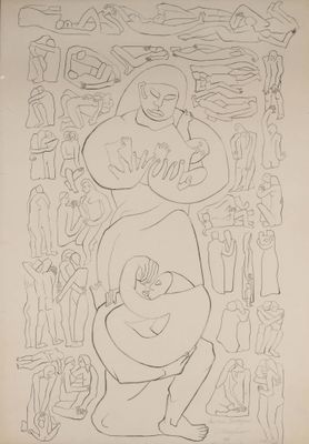 une image d'un dessin en noir et blanc d'un homme et d'une femme