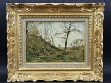 une image d'un tableau représentant un paysage avec des arbres au premier plan