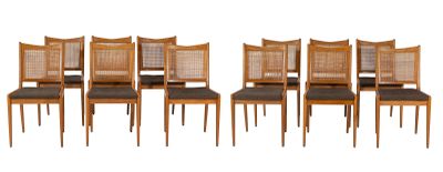 six chairs that are sitting next to each other