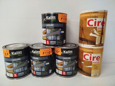 Lot de 6 - KALITT DÉCO - Ce lot comporte 4 bidons de lasure …