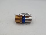 an image of a close up of a brass and blue connector