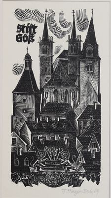 une image représentant un dessin en noir et blanc d'un château