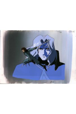 a picture of a man with a bird on his shoulder