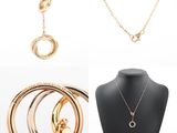 a collection of jewelry including a necklace, bracelet and ring