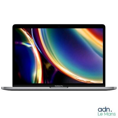 un ordinateur portable MacBook Pro d'Apple avec un fond d'écran coloré