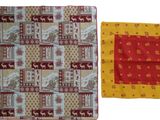 two pieces of cloth that are on a table