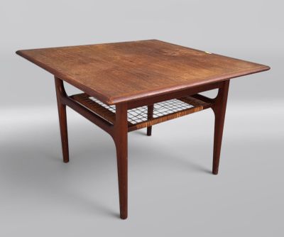 une table sur laquelle est posé un porte-revues