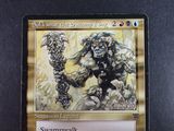 a picture of a card with a picture of a man holding a sword