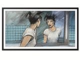 un dessin représentant un homme qui se regarde dans le miroir