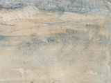 an image of a watercolor painting of a beach with a boat in the distance