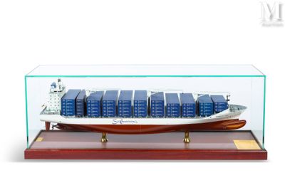 une photo d'une maquette de bateau dans une vitrine