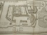 an old map of a garden with a lot of trees in it