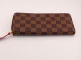 louis vuitton damier zip around wallet in brown and brown