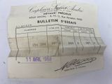 an old ticket with a picture of a bullet in it