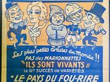une vieille affiche française annonçant un spectacle de personnages de dessins animés