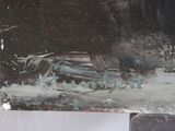 a picture of a painting of a man in the snow