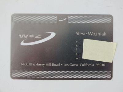 Carte de visite de Steve Wozniak dit 'Woz', un des pères de …