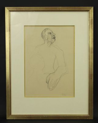 Bernard LORJOU (1875 - 1986): "Étude pour un buste d'homme a…