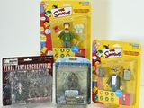 three action figures of the simpsons characters in the package