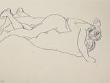 une image représentant le dessin d'une femme allongée sur le dos