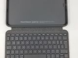 a close up of a laptop with a keyboard on top of it