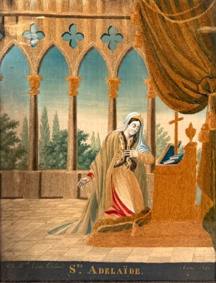 an image of a painting of a woman reading a book