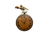 une horloge surmontée d'un oiseau