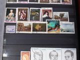 a picture of a collection of stamps on a table