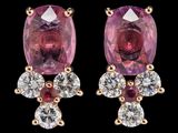 paire de boucles d'oreilles en tourmaline rose et diamants