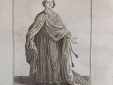 drawing of a woman wearing a cloak and a hat