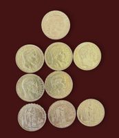 NEUF PIECES de 20 francs or Marianne (1) Napoléon III (3) Génie Ailé (