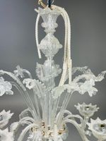 Lustre électrifié en verre de Venise à six lumières orné de … (photo 2)