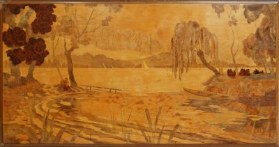 Pierre ROSENAU (XXe s.) Paysage lacustre