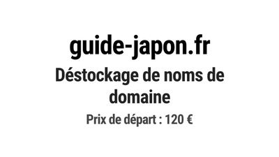 Nom de domaine guide-japon.fr. Catégorie: Tourisme et voyage…
