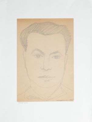 an image of a drawing of a man ' s face on a piece of paper