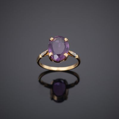 an amethorate and diamond ring
