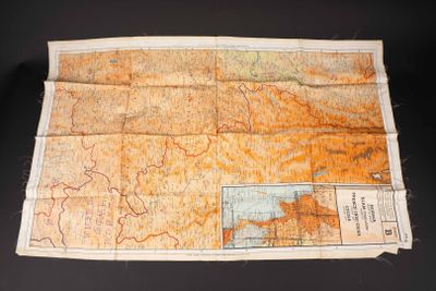 Carte d'évasion en soie French Indochina ,Burma, China, Siam…