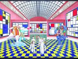 an image of a painting of a room with a checkered floor